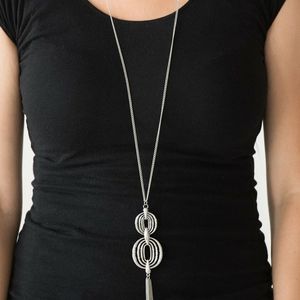 Timelessly Tasseled silver necklace